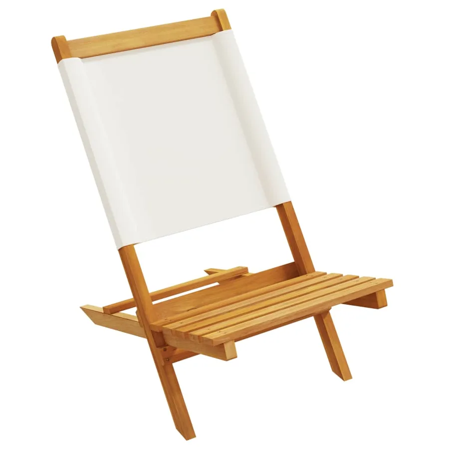 Chaises de jardin pliantes lot de 8 tissu et bois massif - 4