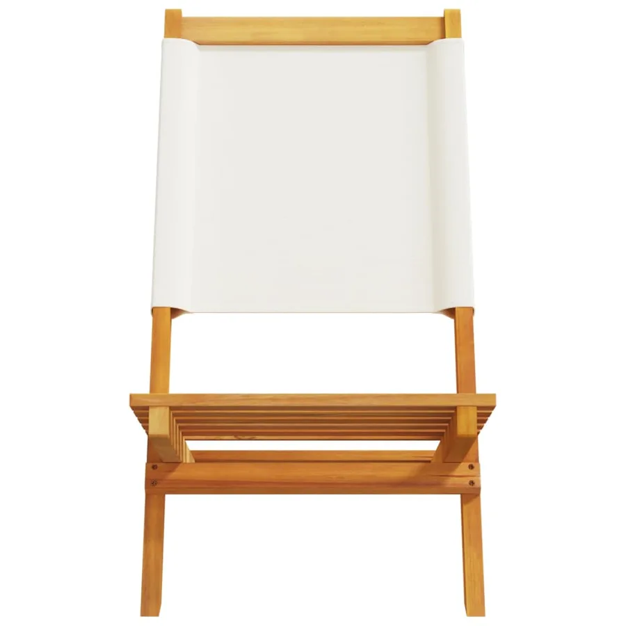 Chaises de jardin pliantes lot de 8 tissu et bois massif - 5