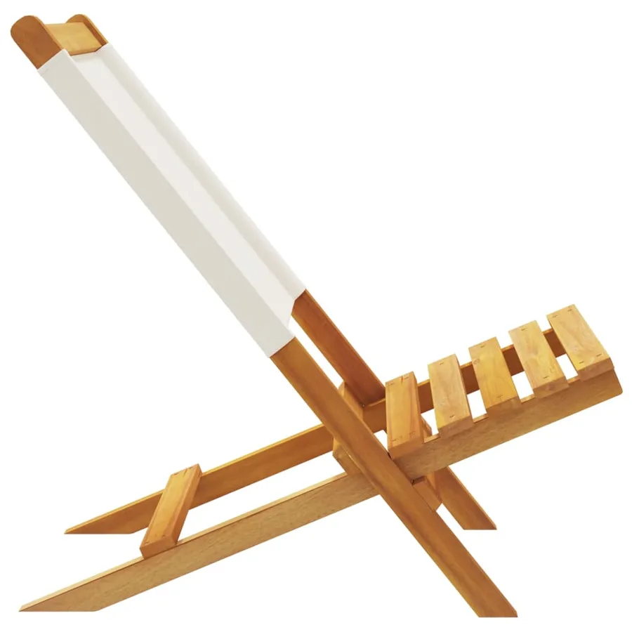 Chaises de jardin pliantes lot de 8 tissu et bois massif - 6