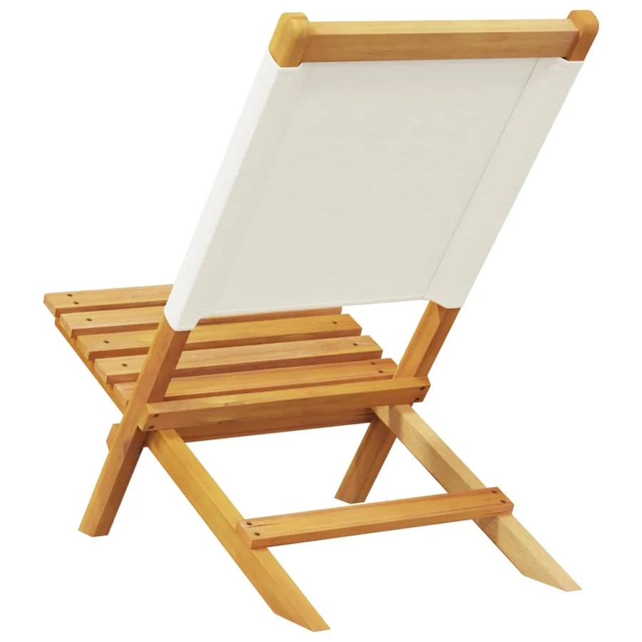 Chaises de jardin pliantes lot de 8 tissu et bois massif - 7