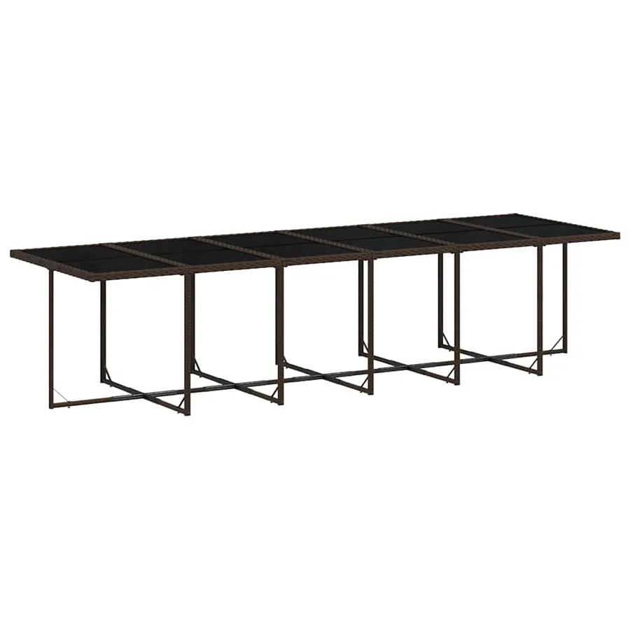 Ensemble à manger de jardin avec coussins 13 pcs marron rotin - 4
