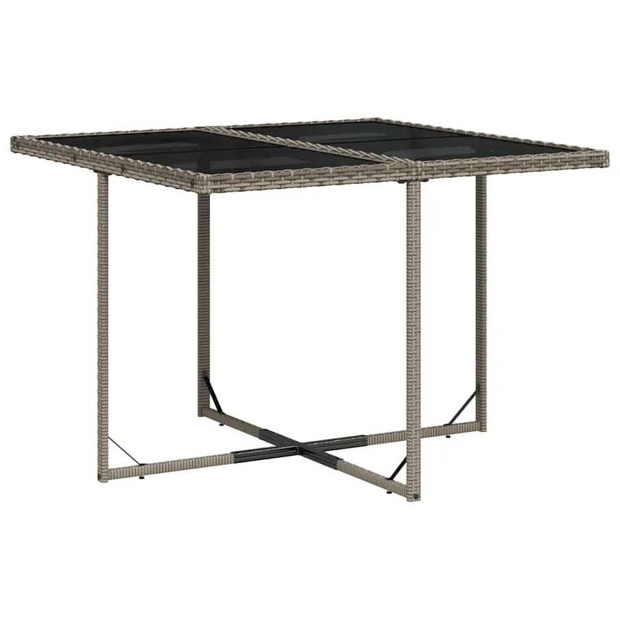 Ensemble à manger de jardin 9 pcs coussins gris résine tressée - 3