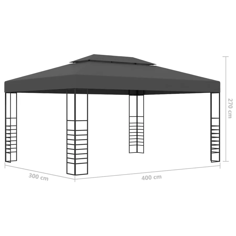 Tonnelle 3x4 m Anthracite - 6