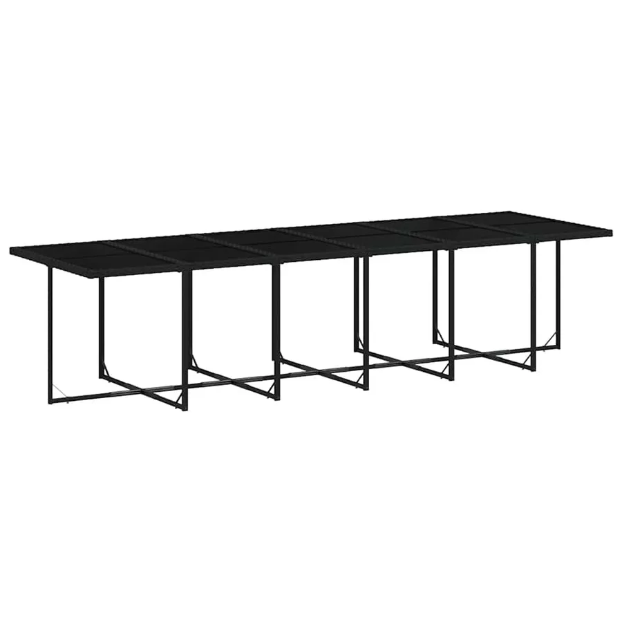 Ensemble à manger de jardin 17 pcs coussins noir résine tressée - 3