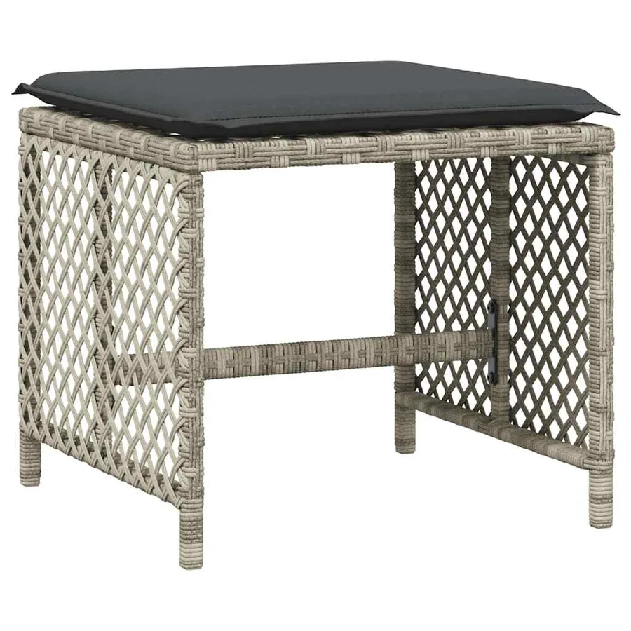Ensemble à manger de jardin et coussins 9 pcs gris clair rotin - 5