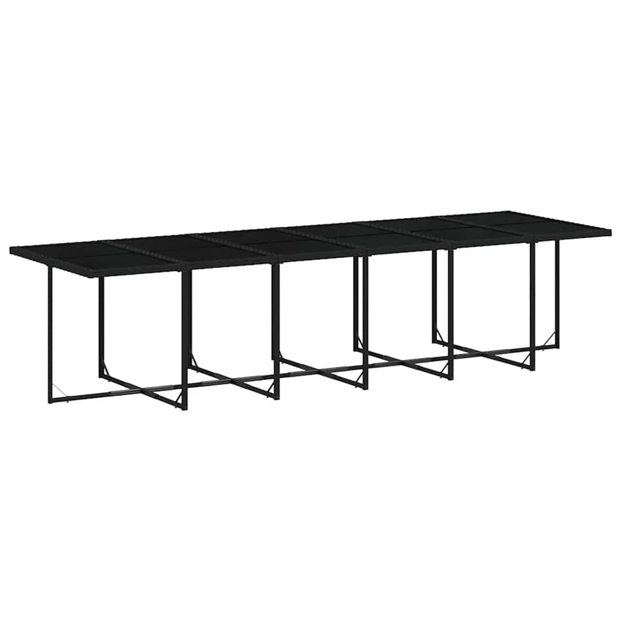 Ensemble à manger de jardin 17 pcs coussins noir résine tressée - 4