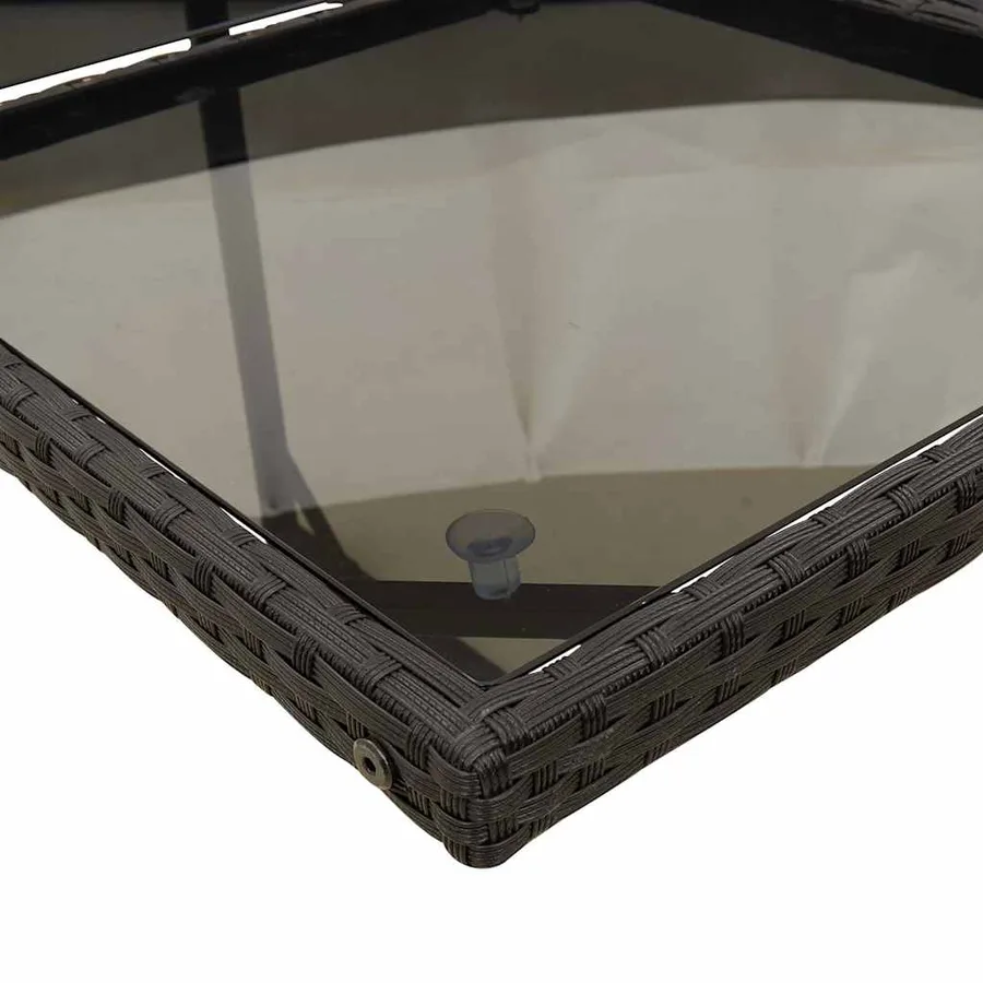 Ensemble à manger de jardin 17 pcs coussins noir résine tressée - 5