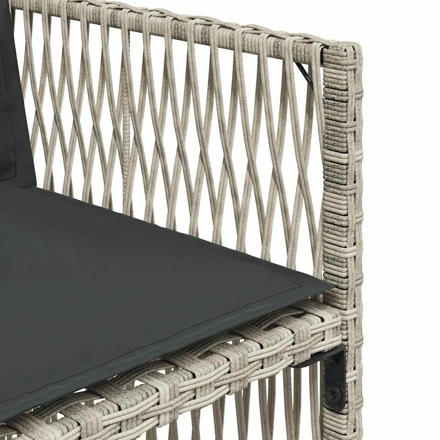 Ensemble à manger de jardin et coussins 17 pcs gris clair rotin - 9