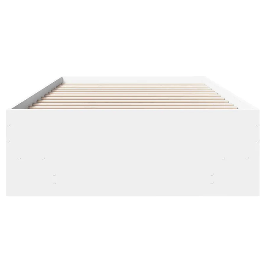 Cadre de lit sans matelas blanc 75x190 cm bois d'ingénierie - 5