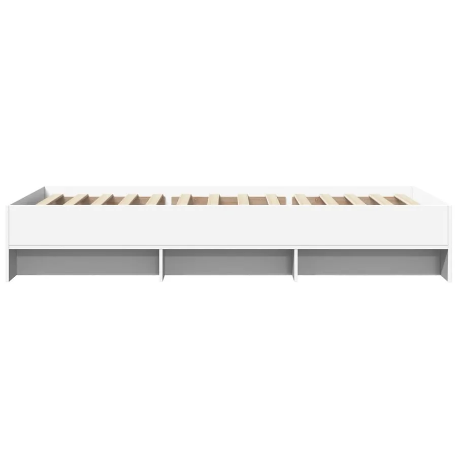 Cadre de lit sans matelas blanc 75x190 cm bois d'ingénierie - 6