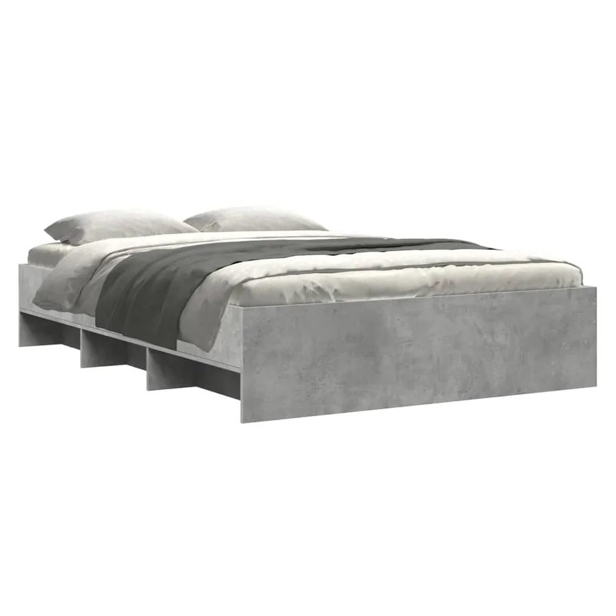 Cadre de lit sans matelas gris béton 120x190 cm bois ingénierie - 3