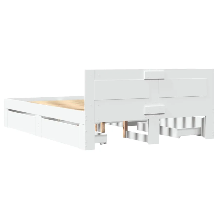 Cadre de lit avec tête de lit sans matelas blanc 120x200 cm - 7