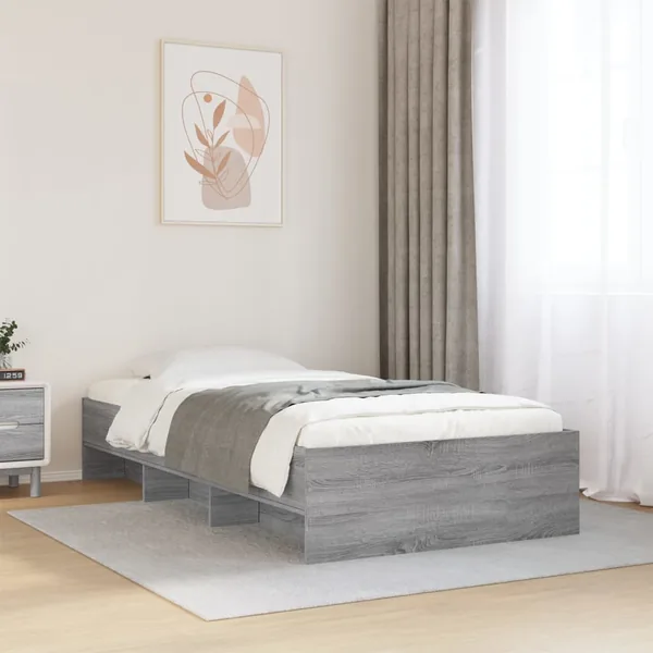 Cadre de lit sans matelas sonoma gris 75x190 cm