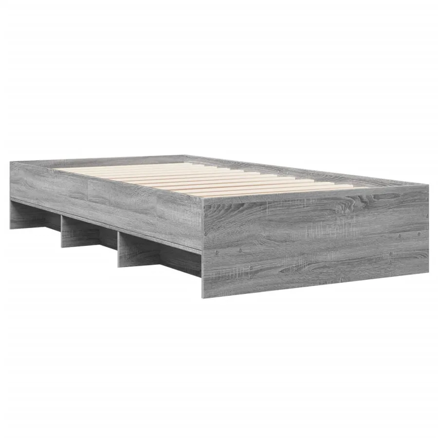 Cadre de lit sans matelas sonoma gris 75x190 cm - 7