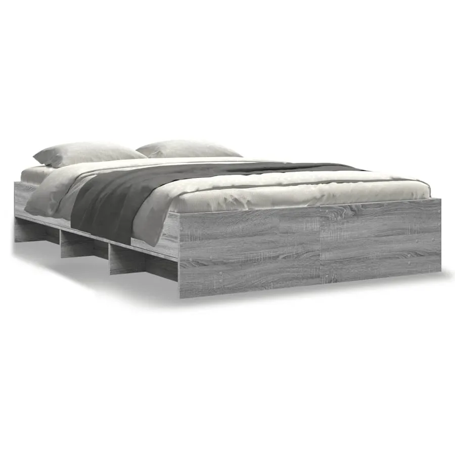 Cadre de lit sans matelas sonoma gris 135x190 cm - 2