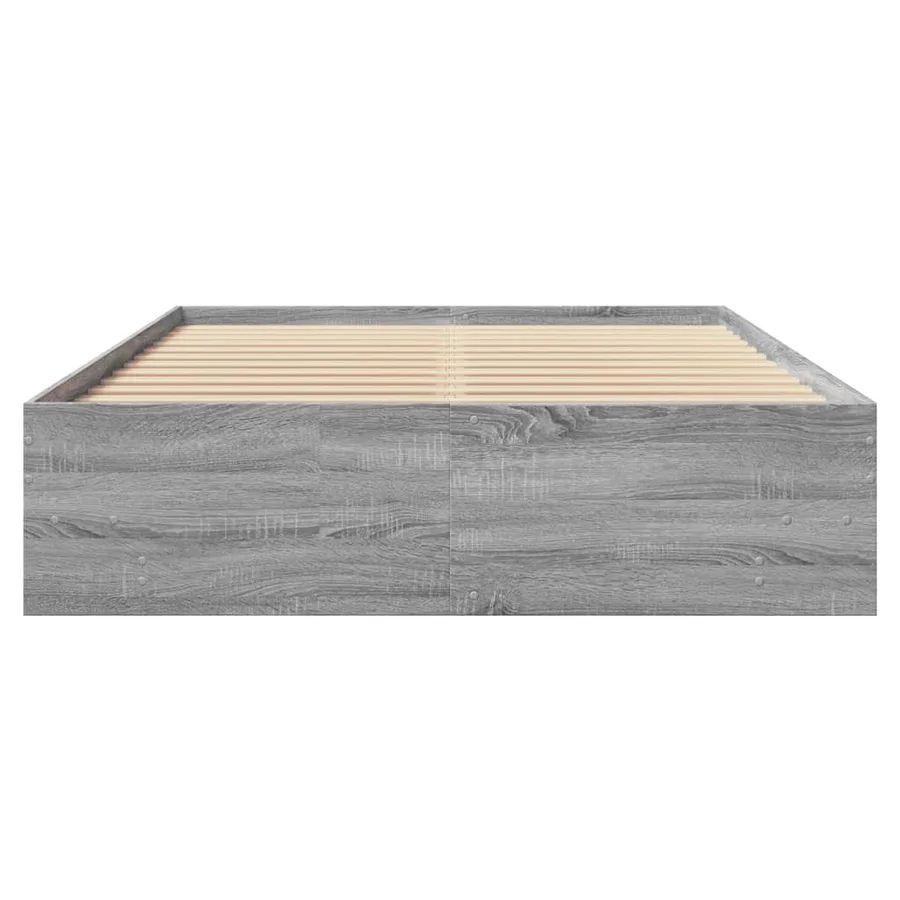 Cadre de lit sans matelas sonoma gris 135x190 cm - 5