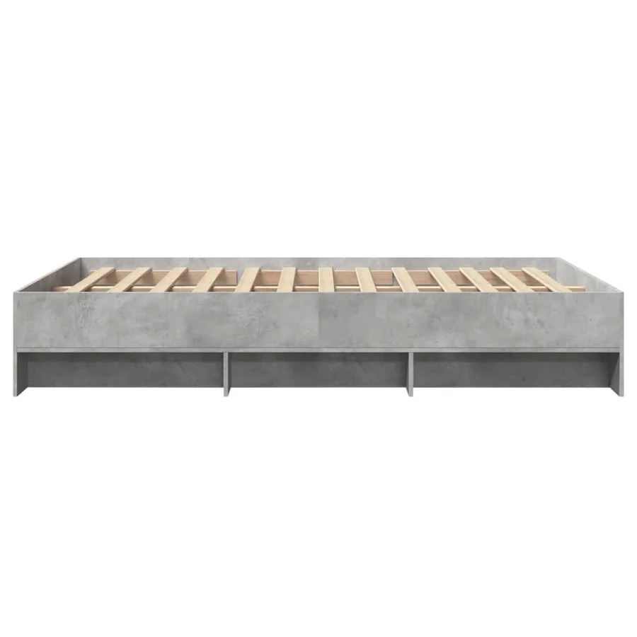 Cadre de lit sans matelas gris béton 135x190 cm bois ingénierie - 6