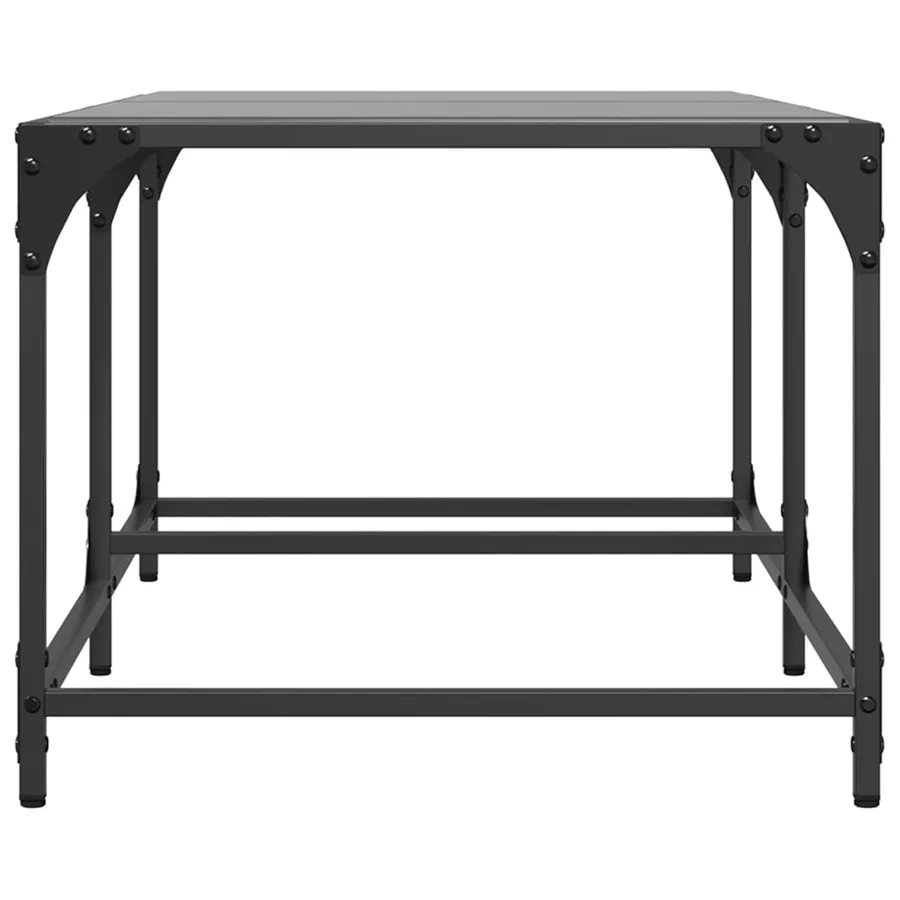 Table basse avec dessus en verre noir 98,5x50x40 cm acier - 5