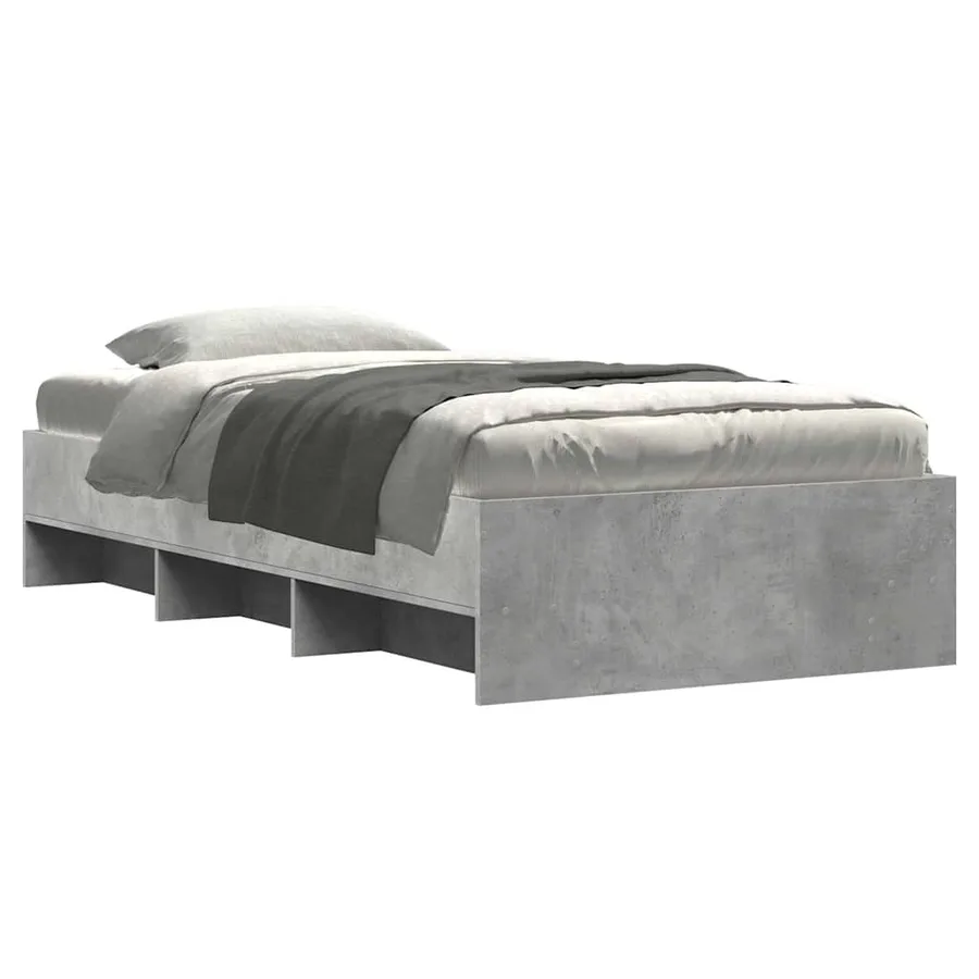 Cadre de lit sans matelas gris béton 100x200 cm bois ingénierie - 3