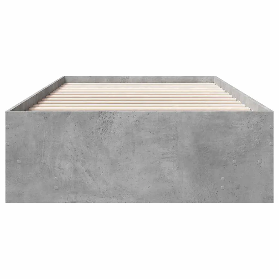 Cadre de lit sans matelas gris béton 100x200 cm bois ingénierie - 5