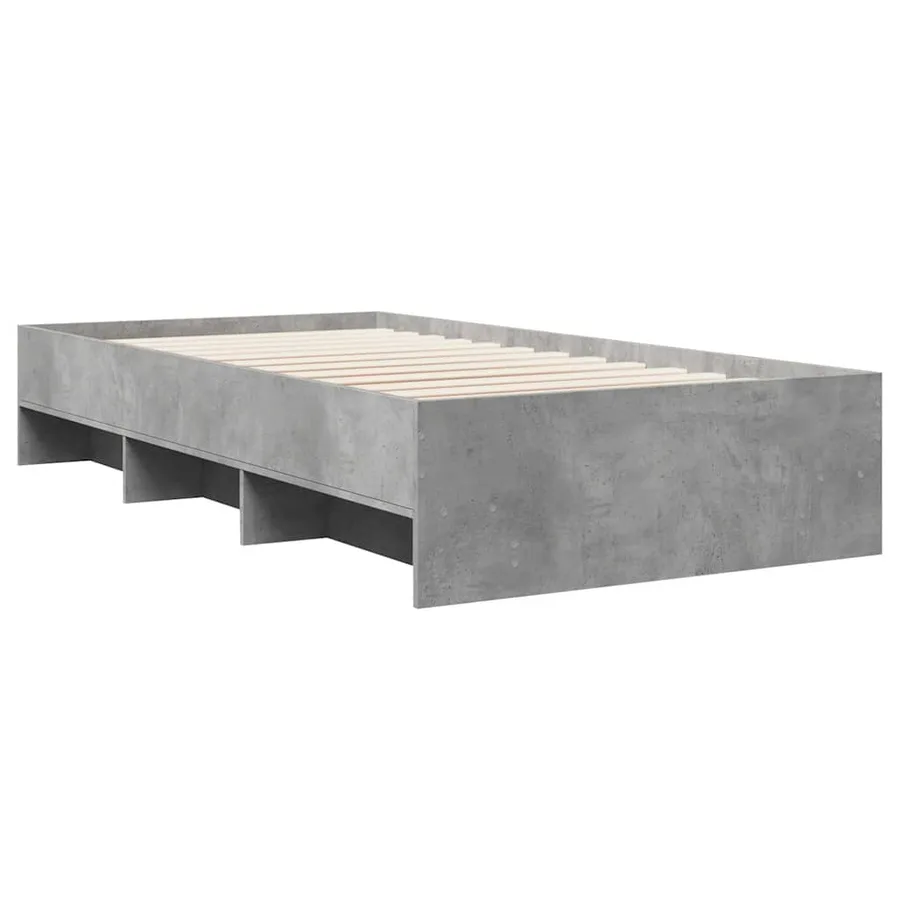 Cadre de lit sans matelas gris béton 100x200 cm bois ingénierie - 7