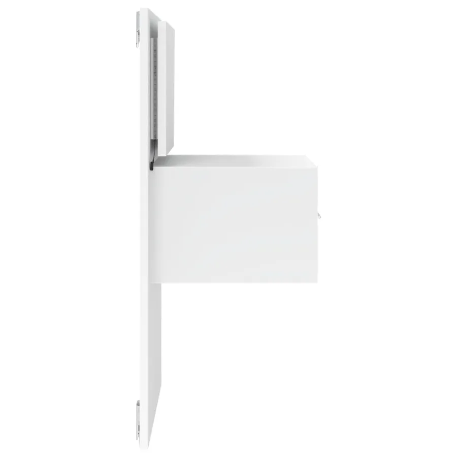 Table de chevet murale avec lumières LED blanc - 7
