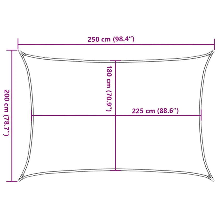 Voile d'ombrage 160 g/m² rectangulaire gris clair 2x2,5 m PEHD - 10