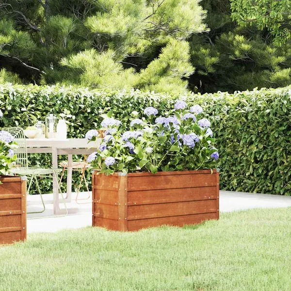 Raised garden bed rusted 100x40x45 cm corten steel