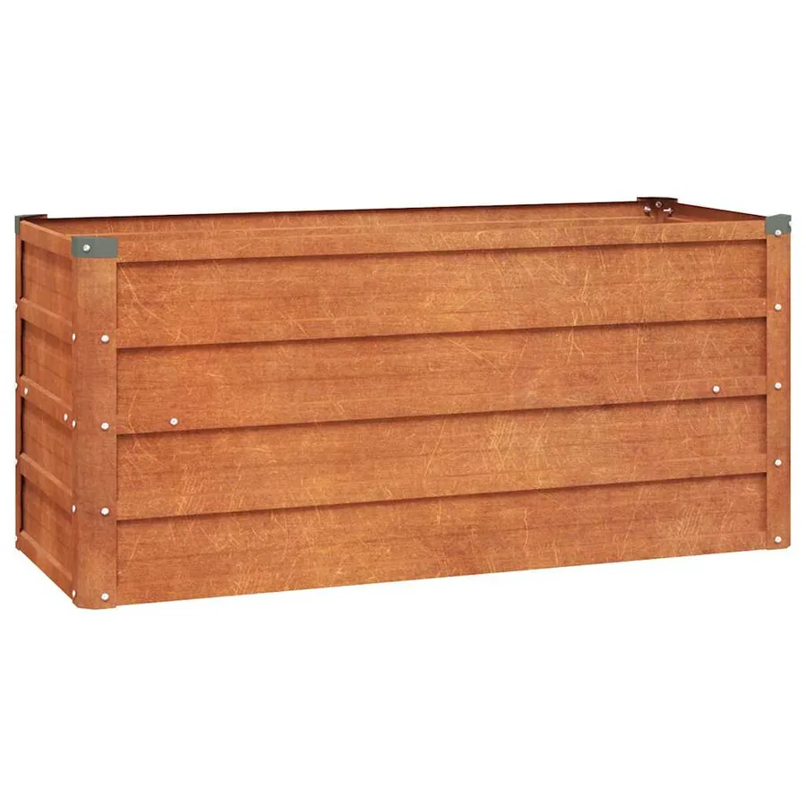Lit surélevé de jardin rouillé 100x40x45 cm acier corten - 2