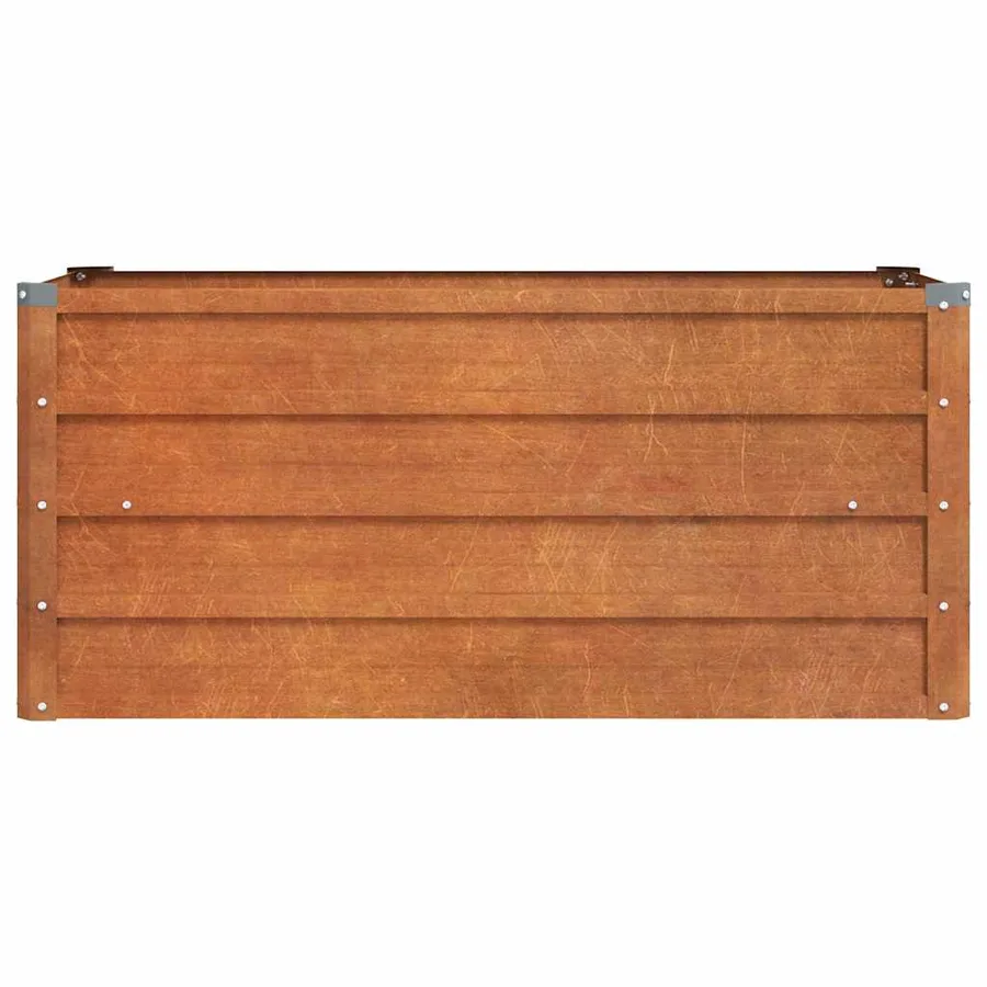 Lit surélevé de jardin rouillé 100x40x45 cm acier corten - 4