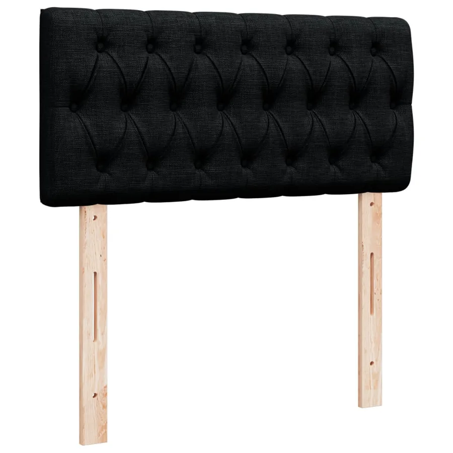 Sommier à lattes de lit avec matelas Noir 90x200 cm Tissu - 7
