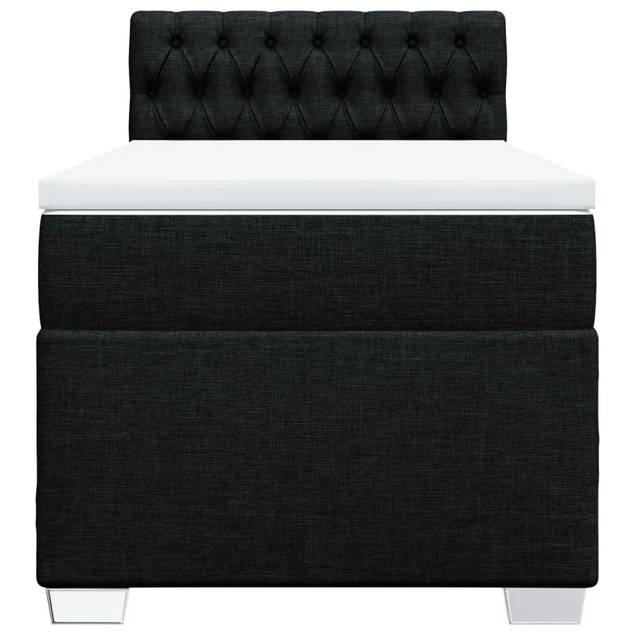 Sommier à lattes de lit avec matelas Noir 90x200 cm Tissu - 4