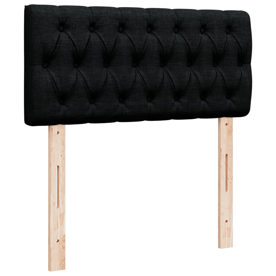 Sommier à lattes de lit avec matelas Noir 90x200 cm Tissu - 7