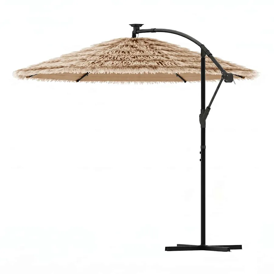 Parasol de jardin avec mât en acier marron 269x269x235 cm - 6