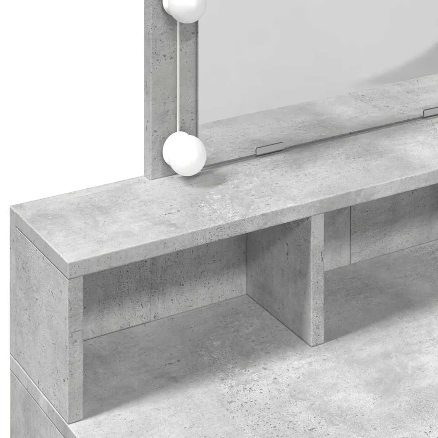 Coiffeuse avec LED gris béton 80x41x144,5 cm - 12