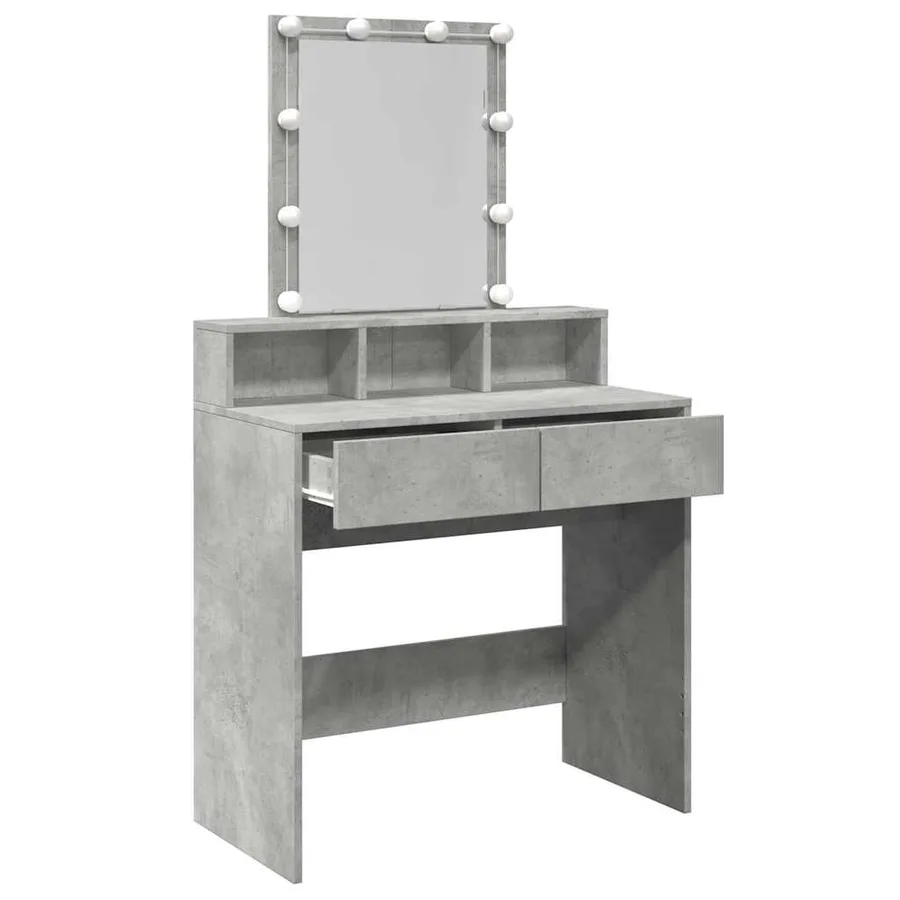 Coiffeuse avec LED gris béton 80x41x144,5 cm - 9