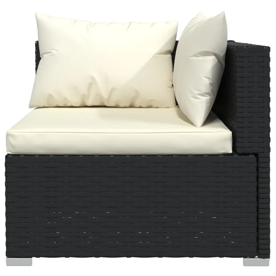 Salon de jardin 8 pcs avec coussins Résine tressée Noir - 4