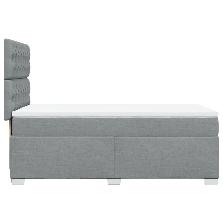 Sommier à lattes de lit avec matelas gris clair 80x200 cm tissu - 9