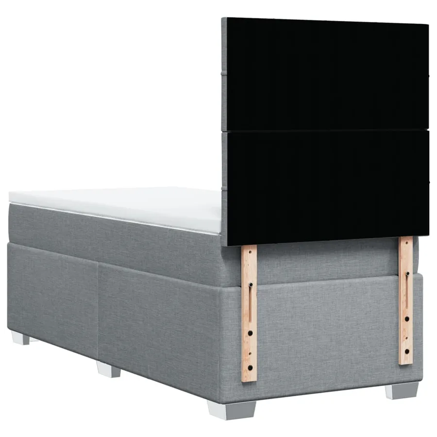 Sommier à lattes de lit avec matelas gris clair 80x200 cm tissu - 12