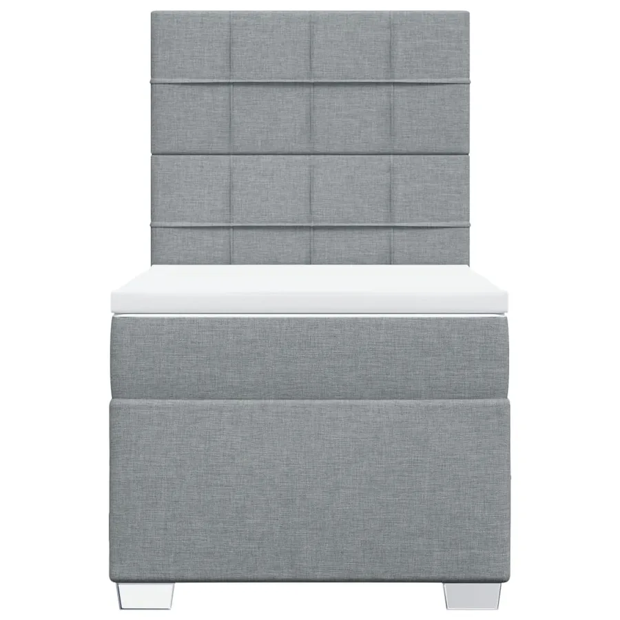 Sommier à lattes de lit avec matelas gris clair 80x200 cm tissu - 6