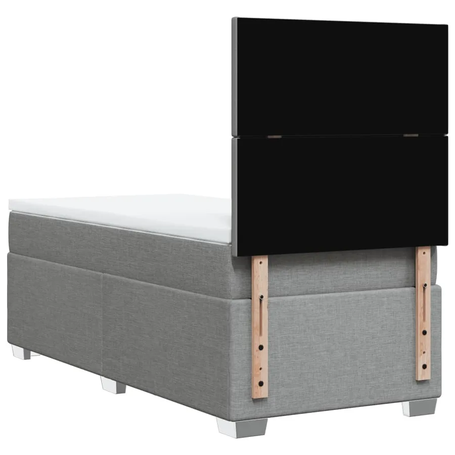 Sommier à lattes de lit avec matelas gris clair 80x200 cm tissu - 10