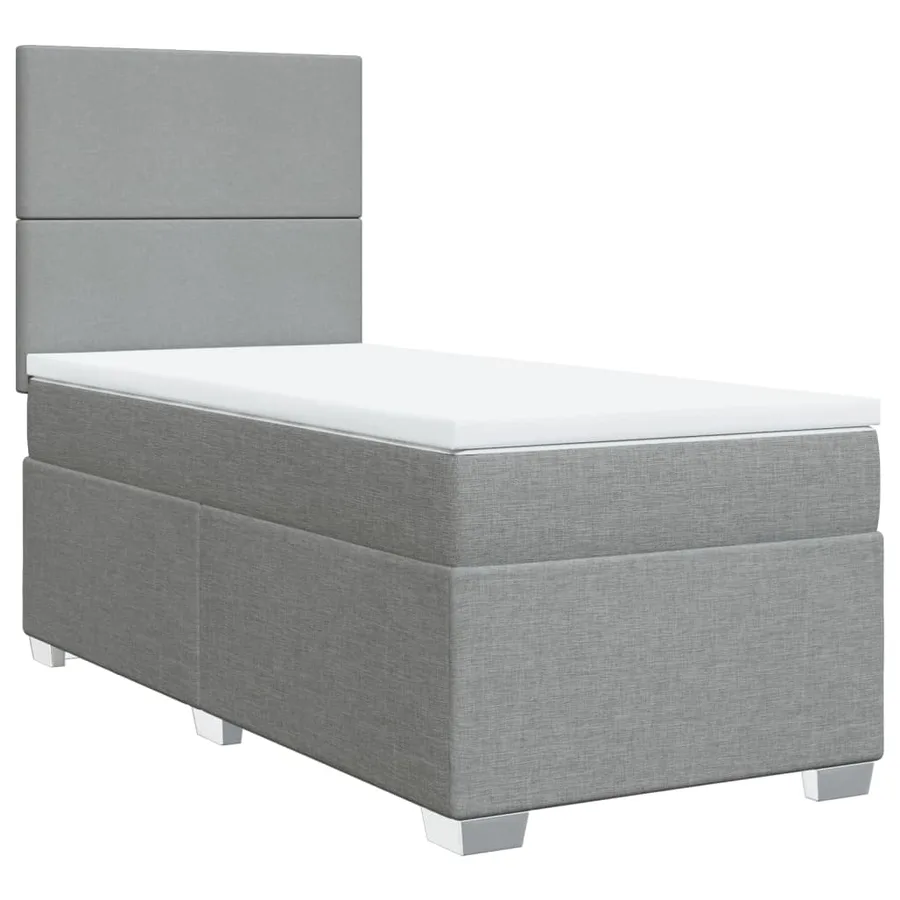 Sommier à lattes de lit avec matelas gris clair 80x200 cm tissu - 2