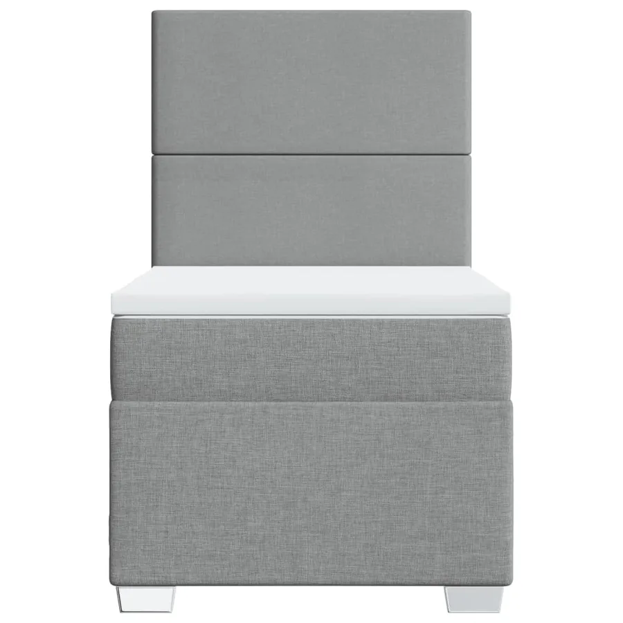 Sommier à lattes de lit avec matelas gris clair 80x200 cm tissu - 4