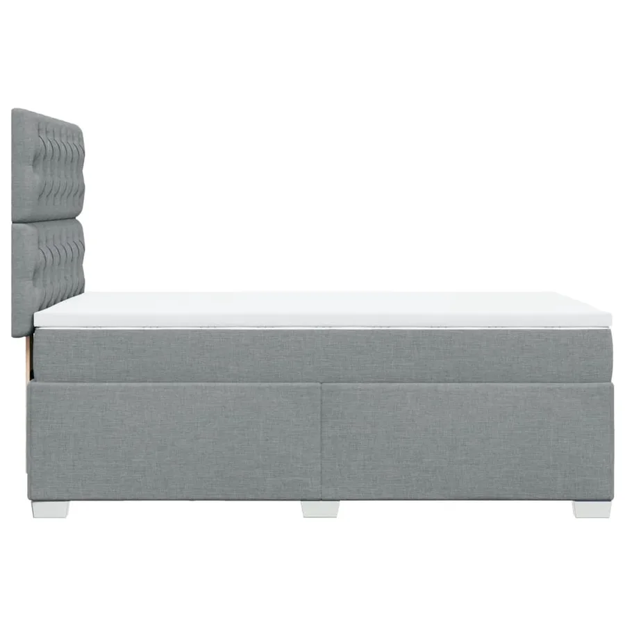 Sommier à lattes de lit avec matelas gris clair 80x200 cm tissu - 11