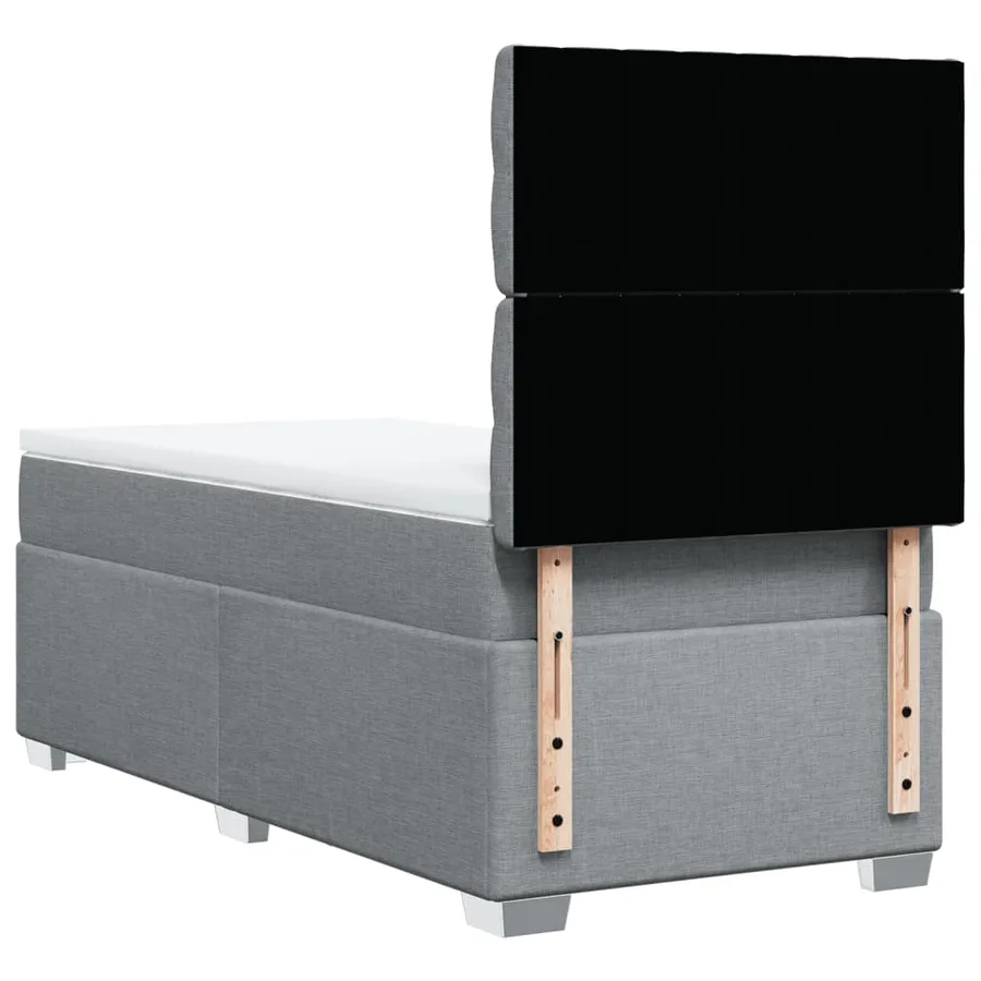 Sommier à lattes de lit avec matelas gris clair 80x200 cm tissu - 12