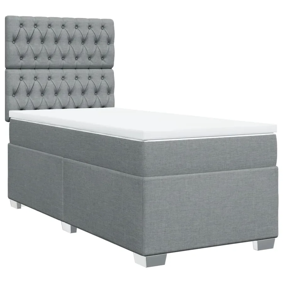 Sommier à lattes de lit avec matelas gris clair 80x200 cm tissu - 3