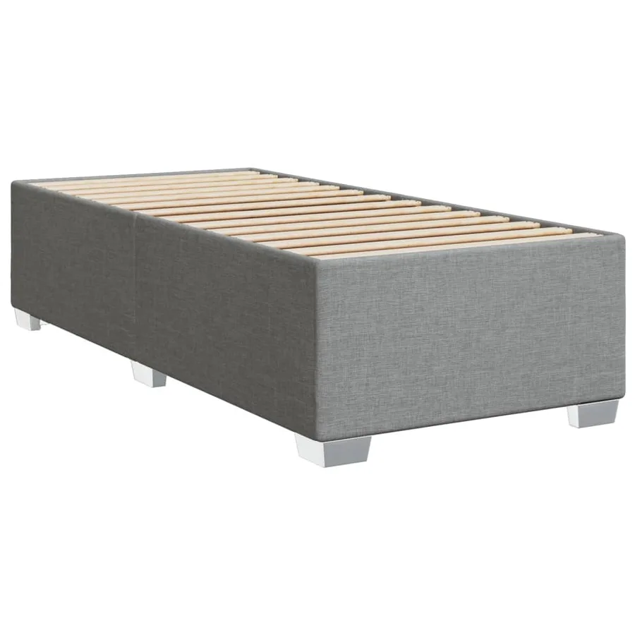 Sommier à lattes de lit avec matelas gris clair 80x200 cm tissu - 8