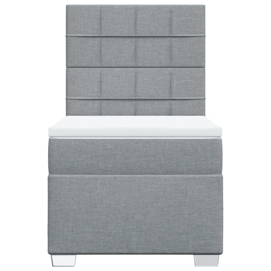 Sommier à lattes de lit avec matelas gris clair 80x200 cm tissu - 4