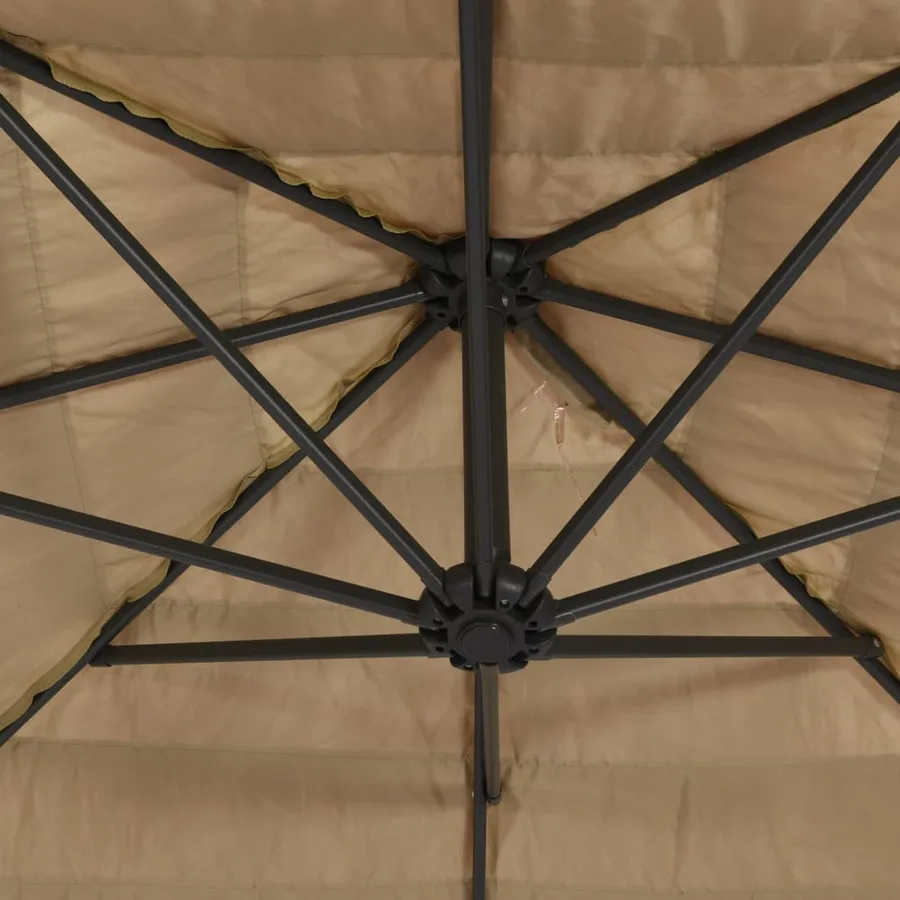 Parasol de jardin avec mât en acier marron 268x268x226 cm - 7