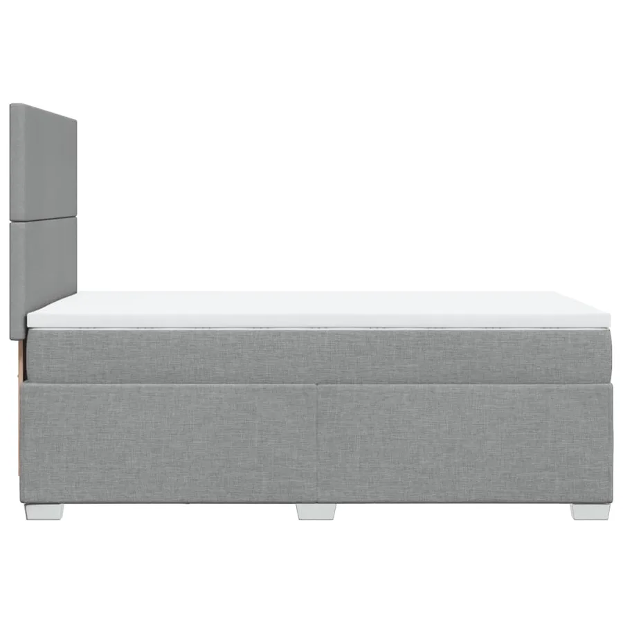 Sommier à lattes de lit avec matelas gris clair 80x200 cm tissu - 11